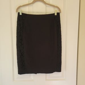 Black H&M Lace Detail Pencil Skirt
